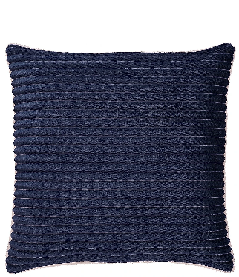 J. Queen New York Everett Ribbed Fleece Reversible Square Throw Pillow