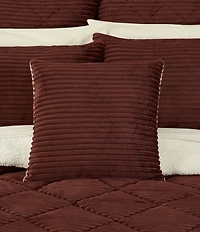 J. Queen New York Everett Ribbed Fleece Reversible Square Throw Pillow