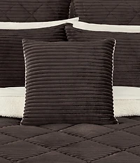 J. Queen New York Everett Ribbed Fleece Reversible Square Throw Pillow