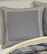 J. Queen New York Excelsior Woven Diamond Embossed Framed Reversible Euro Sham