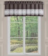 J. Queen New York Flint Linen Texture Embroidered Window Valance