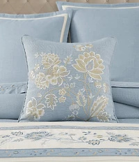 J. Queen New York Garden Bloom Embroidered Decorative Reversible Square Pillow