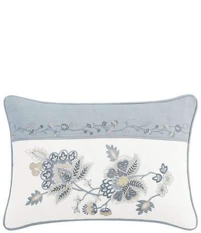 J. Queen New York Garden Bloom Embroidered Floral Boudoir Decorative Pillow
