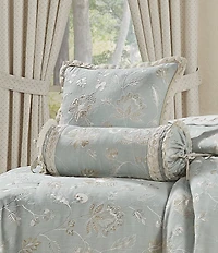 J. Queen New York Garden View Floral Embroidery Square Pillow