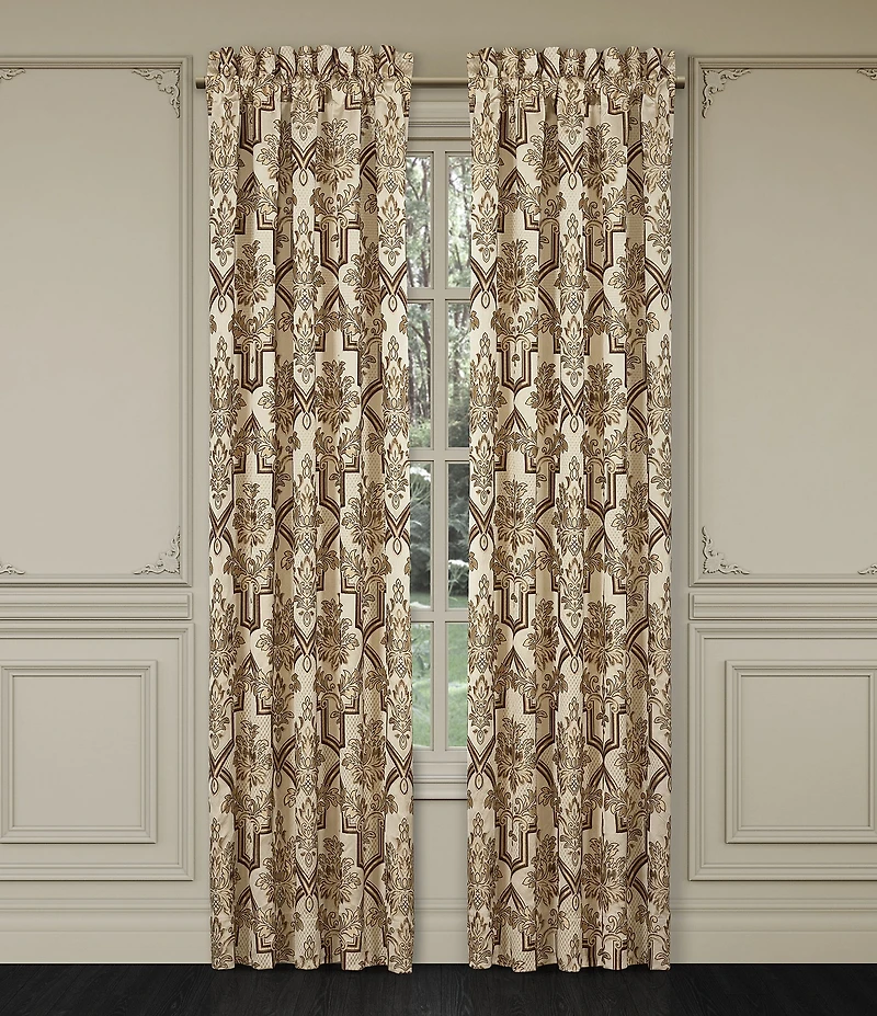 J. Queen New York Gold Coast Traditional Woven Damask Window Treatment