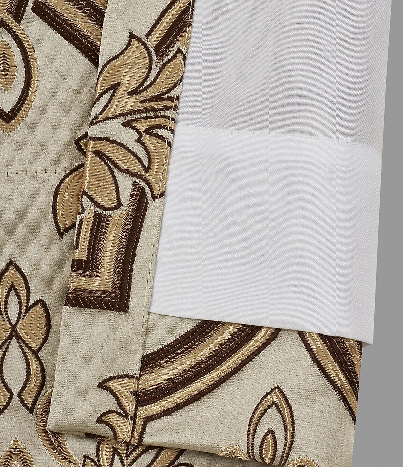 J. Queen New York Gold Coast Traditional Woven Damask Window Treatment