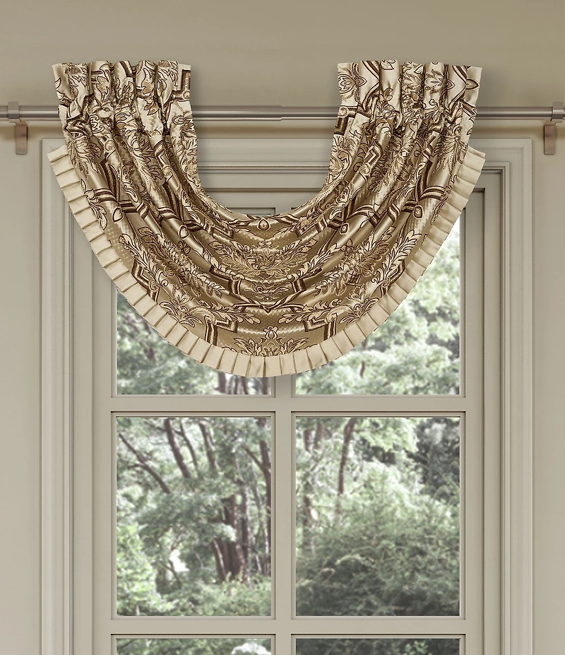 J. Queen New York Gold Coast Traditional Woven Damask Window Treatment