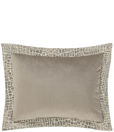 J. Queen New York Habitat Embossed Flanged Framed Boudoir Decorative Throw Pillow