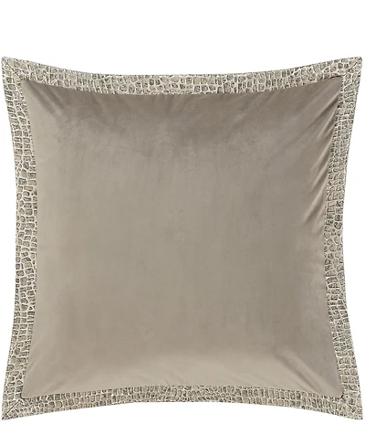 J. Queen New York Habitat Embossed Flanged Reversible Euro Sham