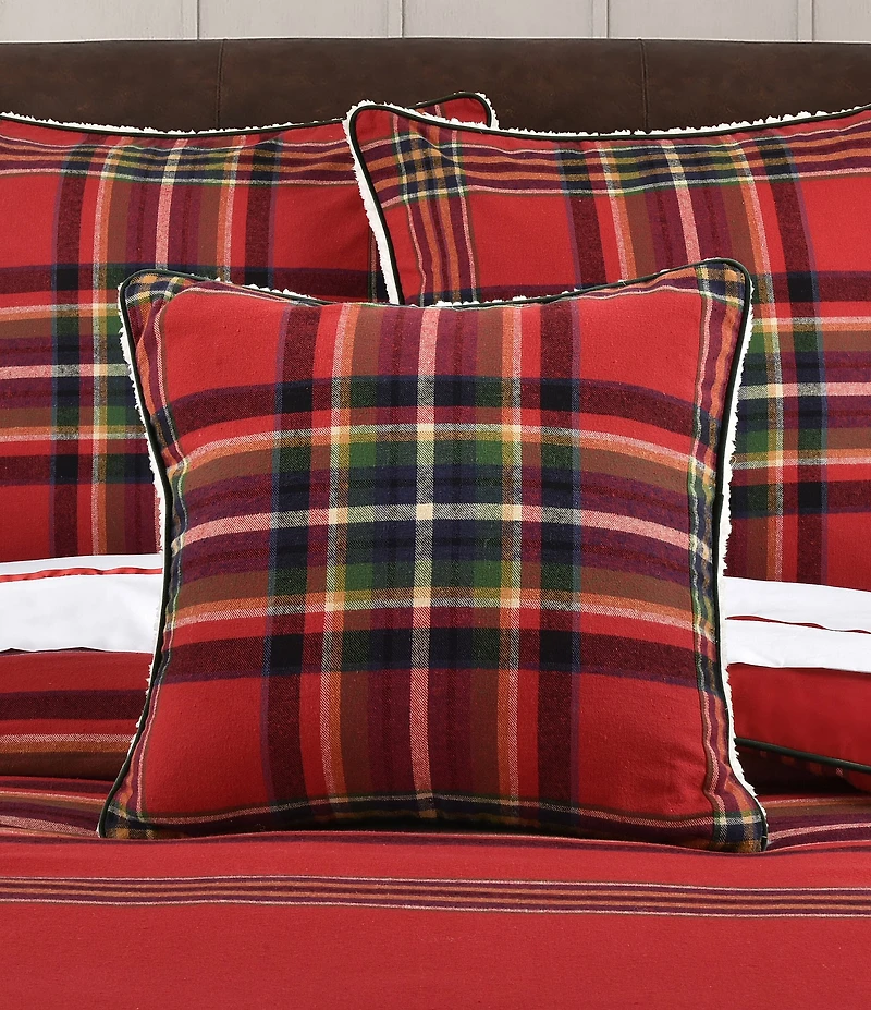 J. Queen New York Holiday Andrew Plaid Collection Reversible Square Pillow