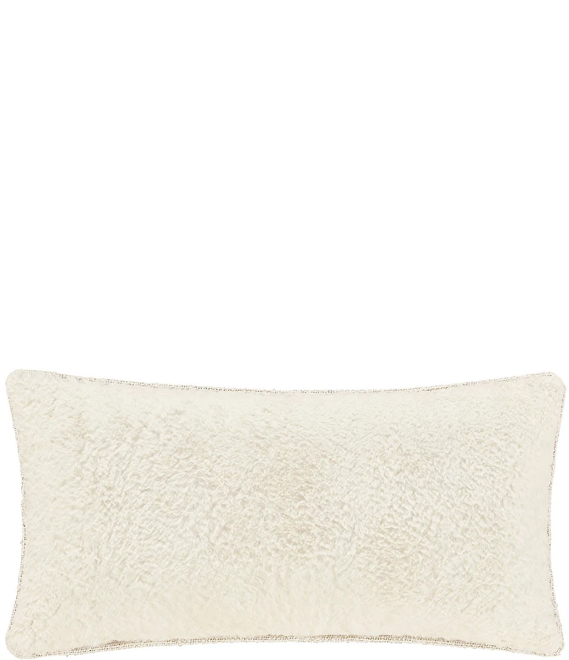 J. Queen New York Holiday Collection All that Glitters Appliqued Faux-Fur Christmas Trees Outlined Boudoir Pillow