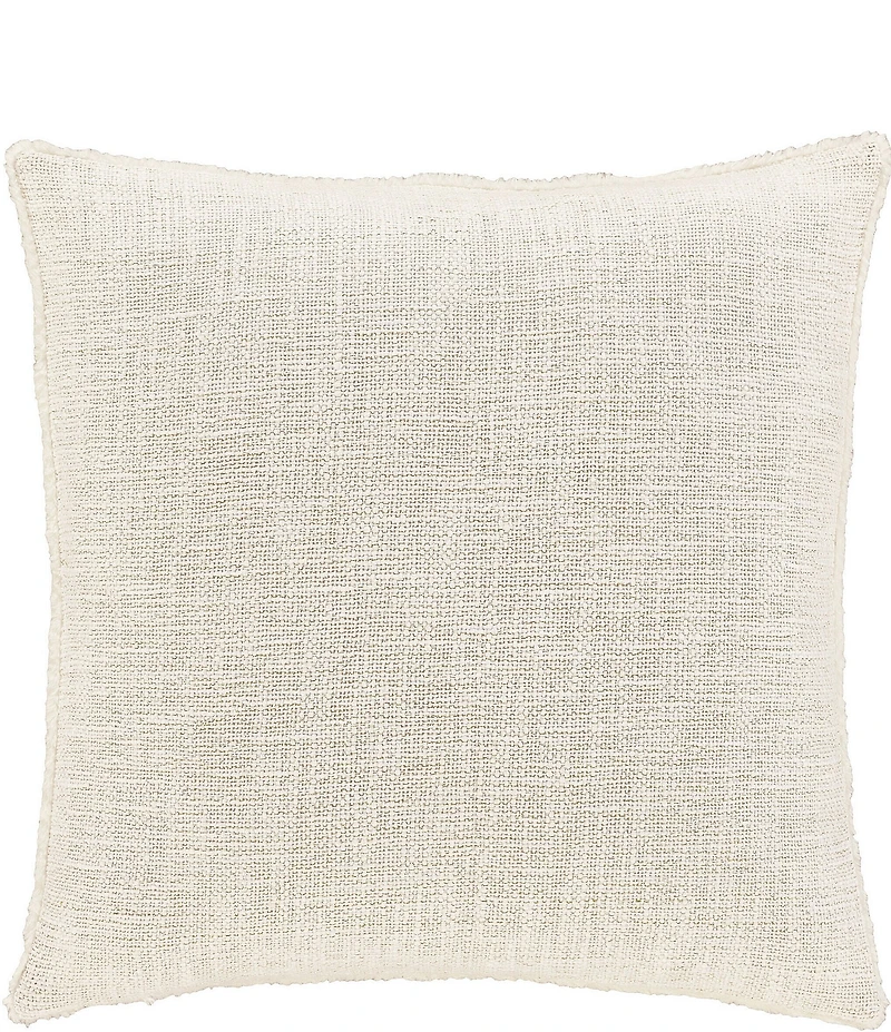 J. Queen New York Holiday Collection All that Glitters Winter White Faux-Fur Reversible Square Pillow