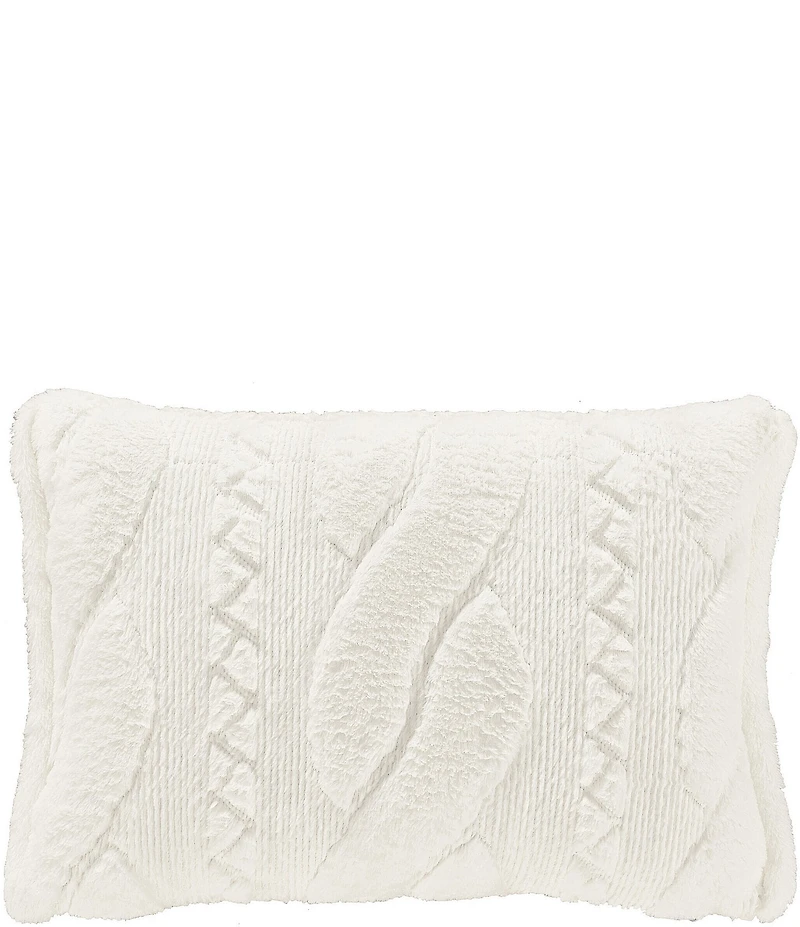 J. Queen New York Cava Geo Striped Interlock Reversible Quilted Boudoir Pillow