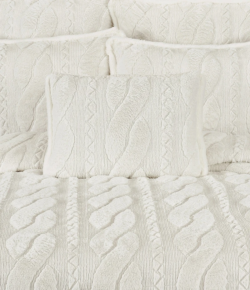 J. Queen New York Cava Geo Striped Interlock Reversible Quilted Boudoir Pillow