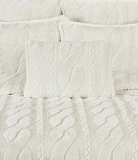 J. Queen New York Cava Geo Striped Interlock Reversible Quilted Boudoir Pillow