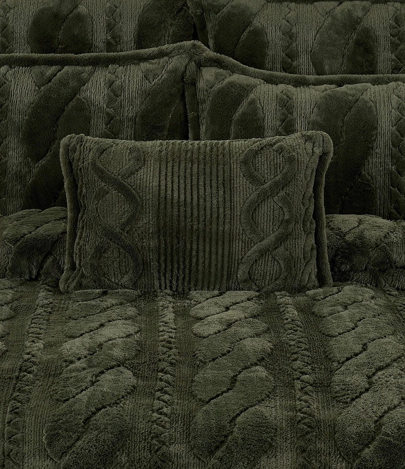 J. Queen New York Cava Grand Scale Cable Design Reversible Boudoir Pillow