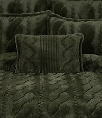J. Queen New York Cava Grand Scale Cable Design Reversible Boudoir Pillow