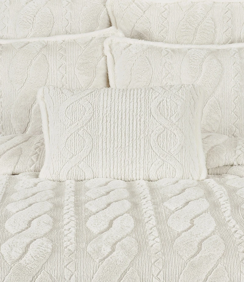 J. Queen New York Cava Grand Scale Cable Design Reversible Boudoir Pillow