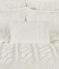 J. Queen New York Cava Grand Scale Cable Design Reversible Boudoir Pillow
