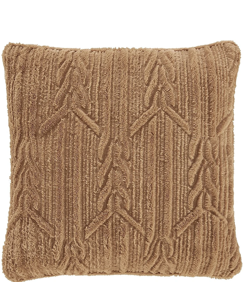 J. Queen New York Holiday Collection Cava Twisted Cable Design Reversible Square Pillow