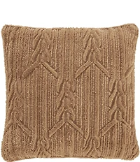 J. Queen New York Holiday Collection Cava Twisted Cable Design Reversible Square Pillow