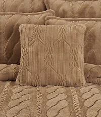 J. Queen New York Holiday Collection Cava Twisted Cable Design Reversible Square Pillow