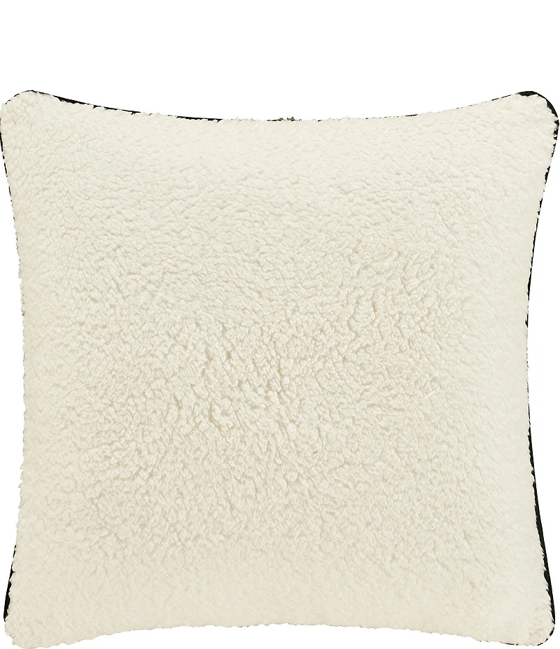 J. Queen New York Holiday Collection Christopher Plaid Pattern Appliqued In The Center Reversible Square Pillow