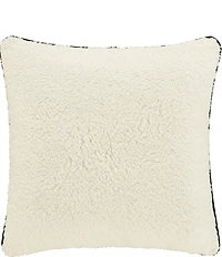 J. Queen New York Holiday Collection Christopher Plaid Pattern Appliqued In The Center Reversible Square Pillow