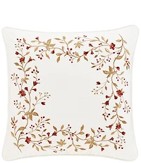 J. Queen New York Holiday Collection Juniper Embroidered 20-Inch Square Pillow