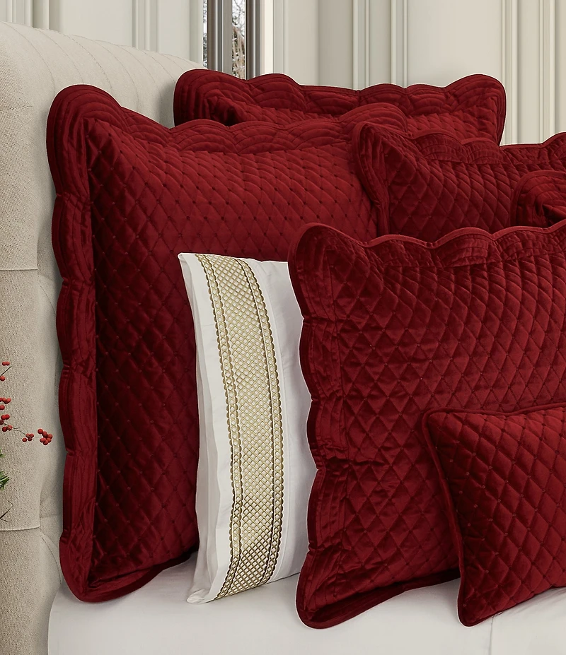 J. Queen New York Holiday Collection Marissa Embroidered Velvet Quilt Mini Set