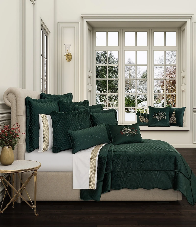 J. Queen New York Holiday Collection Marissa Embroidered Velvet Quilt Mini Set