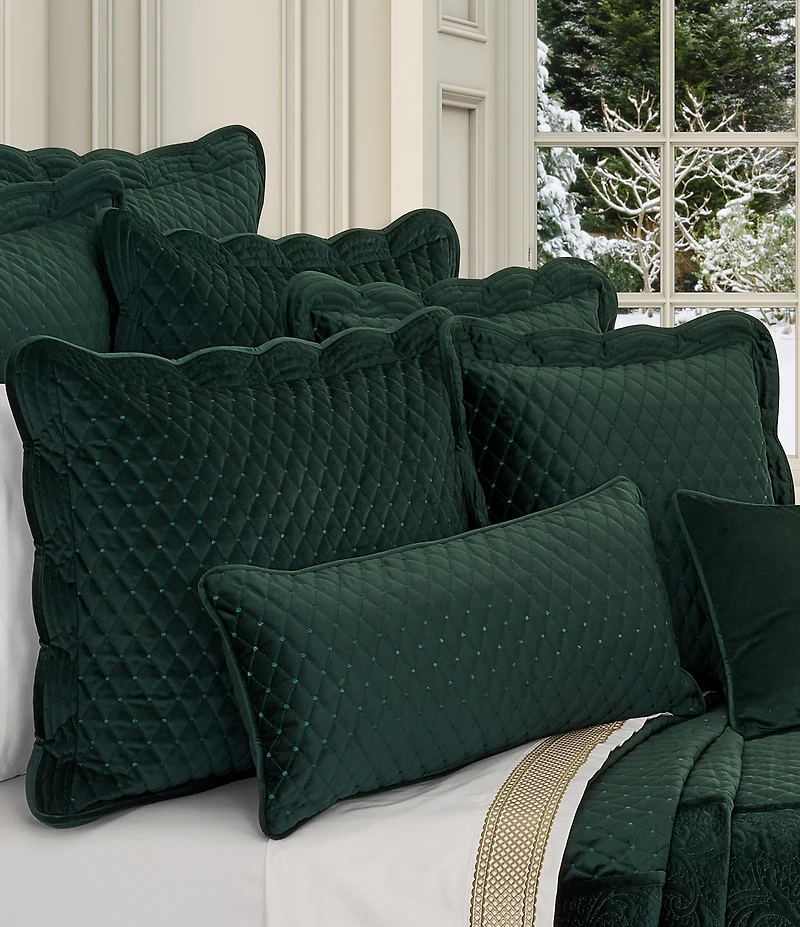 J. Queen New York Holiday Collection Marissa Embroidered Velvet Quilt Mini Set