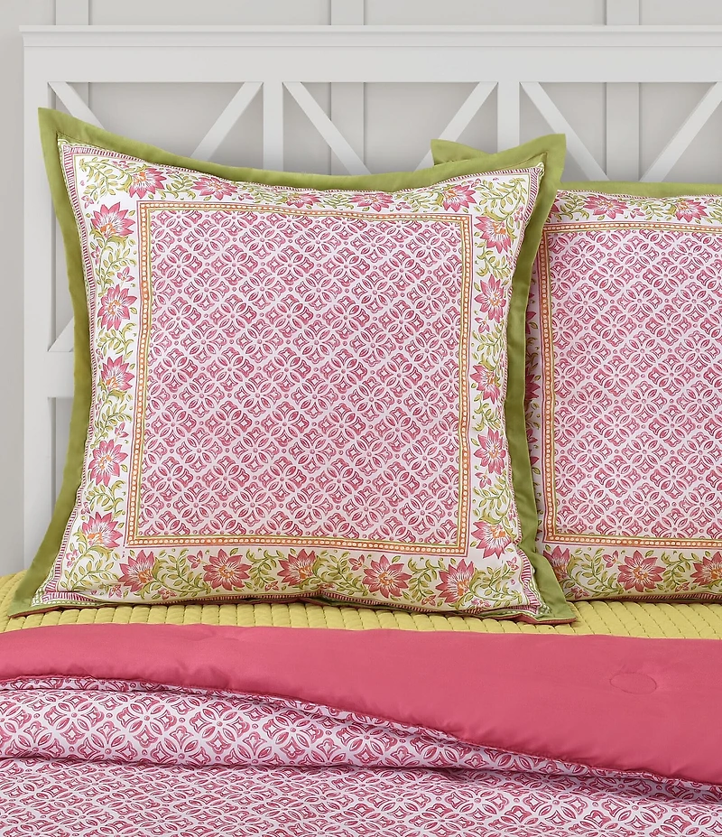 J. Queen New York J. By J. Queen New York Shiloh Floral Geometric Print Euro Sham