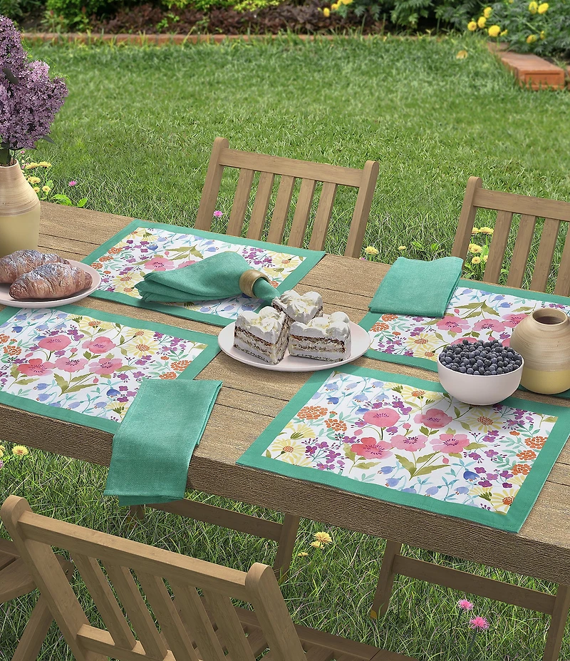 J. Queen New York Jules Collection Floral Placemats, Set of 4