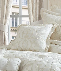 J. Queen New York La Boheme Damask Flanged Embellished Square Pillow