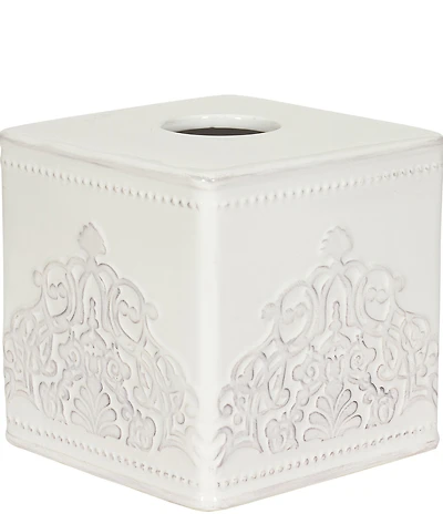 J. Queen New York Lauralynn Embossed Glazed Ceramic Tissue Cover