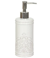 J. Queen New York Lauralynn Embossed Glazed Ceramic Lotion Pump Dispenser