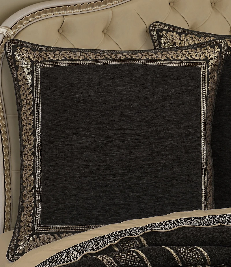 J. Queen New York Laurenza Woven Striped Border Reversible Euro Sham