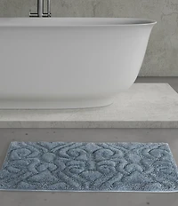 J. Queen New York Lombardi Damask Textured Bath Rug