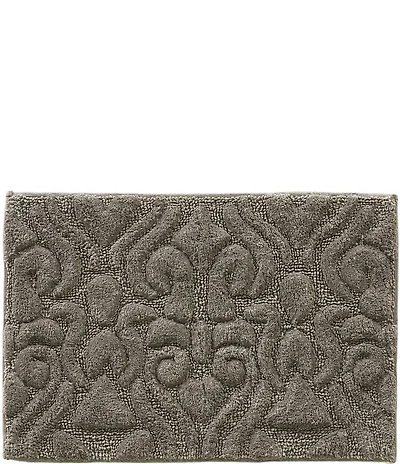 J. Queen New York Lombardi Damask Textured Bath Rug