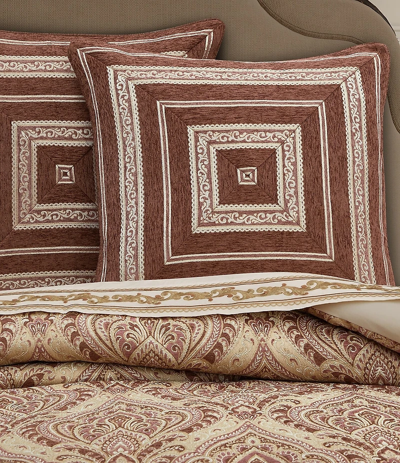 J. Queen New York Lupita Woven Striped Border Euro Sham