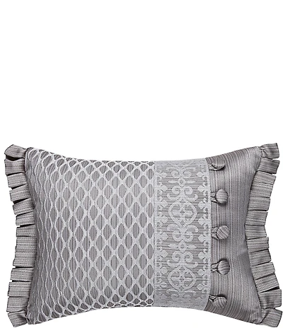 J. Queen New York Luxembourg Silver Boudoir Pillow