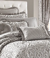 J. Queen New York Luxembourg Silver Boudoir Pillow
