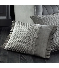 J. Queen New York Luxembourg Silver Boudoir Pillow