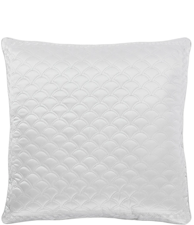 J. Queen New York Lyndon Embroidery Foulard Satin Quilted Square Pillow