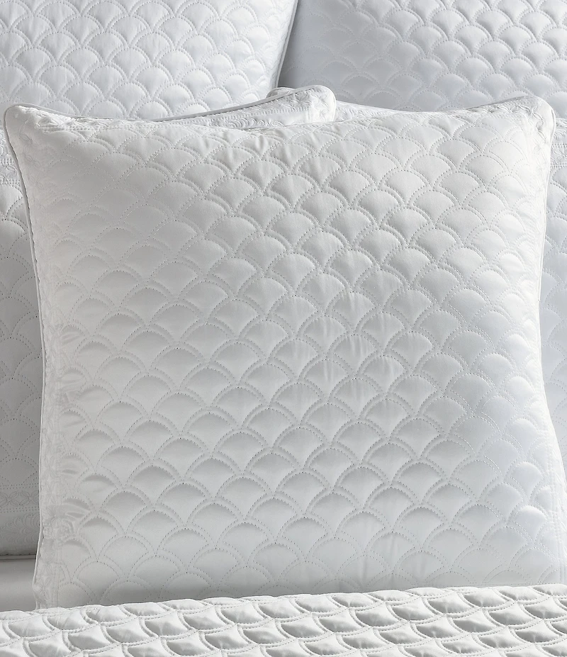 J. Queen New York Lyndon Embroidery Foulard Satin Quilted Square Pillow