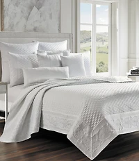 J. Queen New York Lyndon Embroidery Foulard Satin Quilted Square Pillow