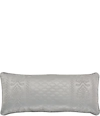 J. Queen New York Lyndon Damask Embroidered Matte Satin Quilted Boudoir Pillow
