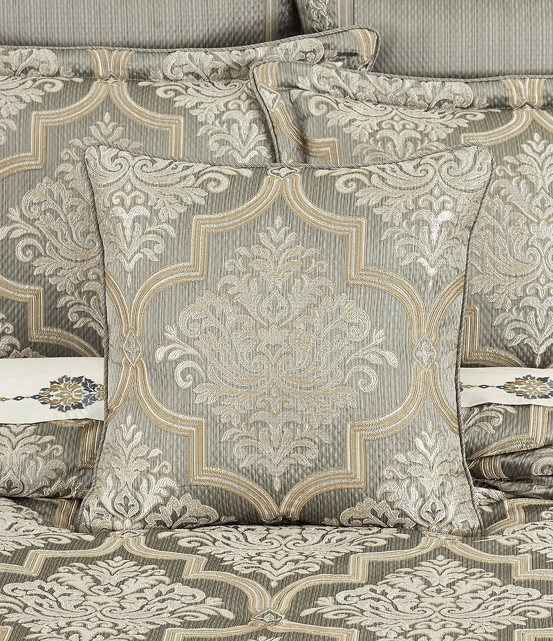 J. Queen New York Martina Grand-Scale Damask Reversible Square Pillow