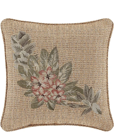 J. Queen New York Martinique Floral Embroidery Square Pillow